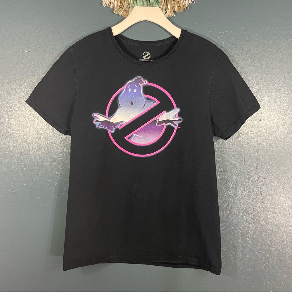 Ghostbusters Men’s Cotton Black Short Sleeve Crewneck Graphic Tee Size M